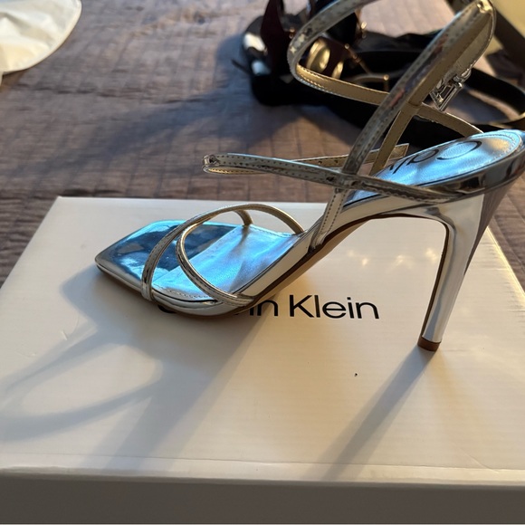Calvin Klein Metallic Silver Heels - Picture 1 of 4